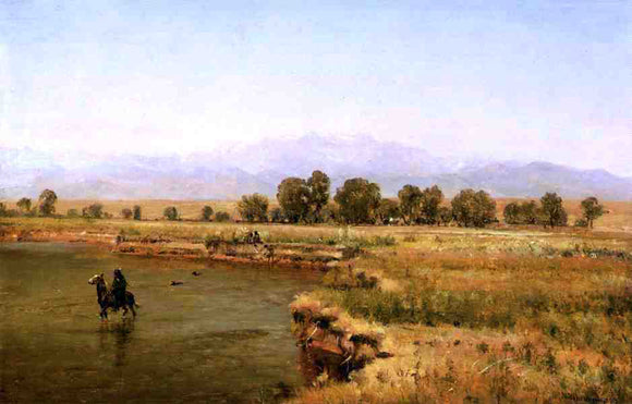  Thomas Worthington Whittredge Indian Encampment on the Platte River, Colorado - Canvas Art Print