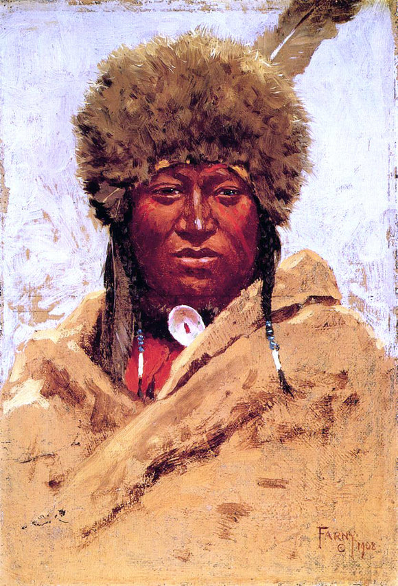  Henry F Farney Indian Head - Canvas Art Print