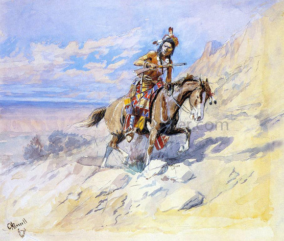  Charles Marion Russell Indian on Horseback - Canvas Art Print