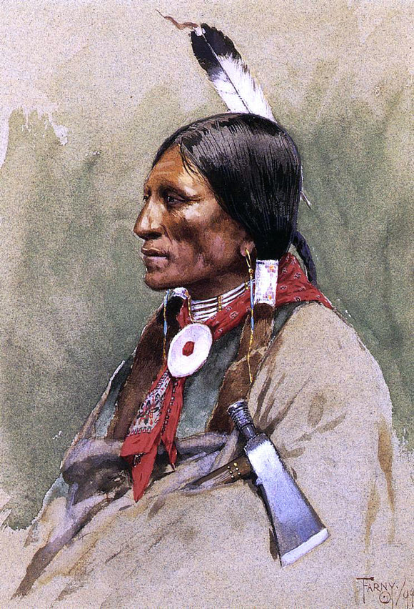  Henry F Farney Indian Portrait - Canvas Art Print