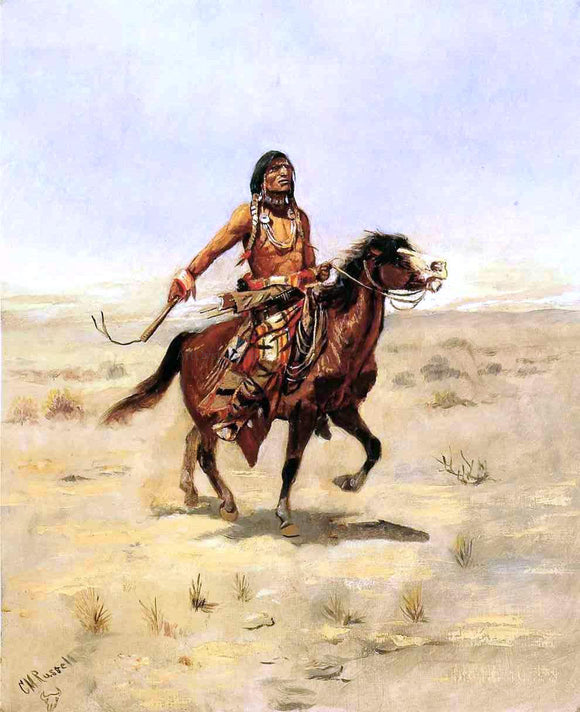  Charles Marion Russell An Indian Rider - Canvas Art Print