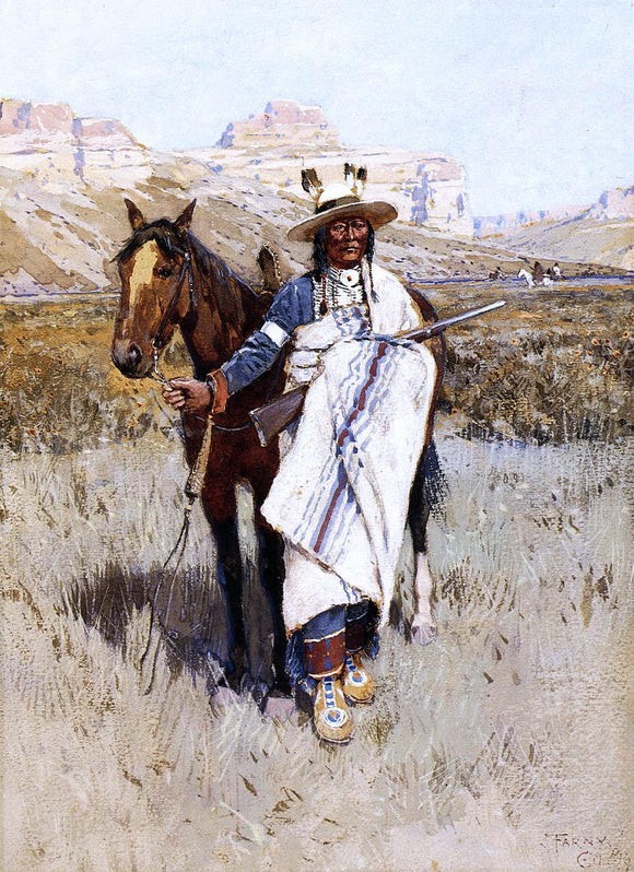  Henry F Farney Indian Scout - Canvas Art Print