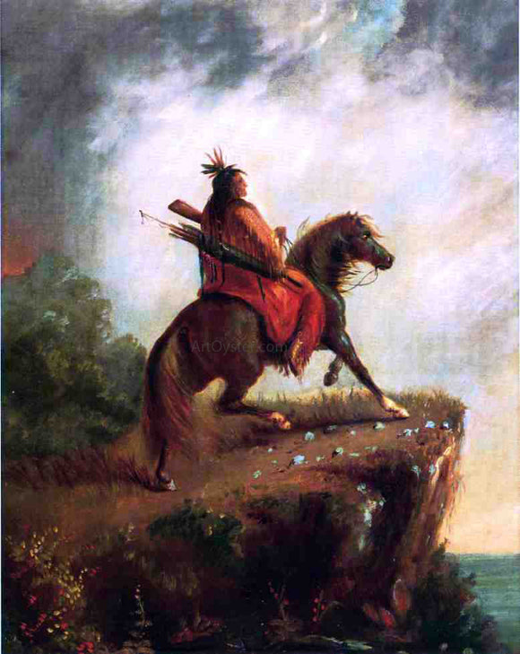  Alfred Jacob Miller Indian Scout on Horse Back - Canvas Art Print