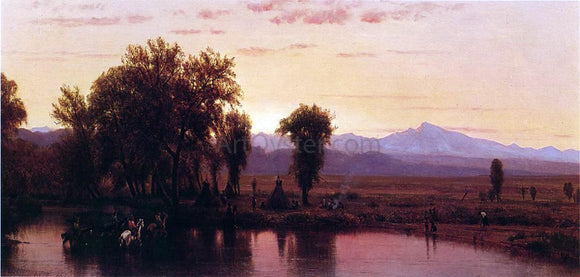  Thomas Worthington Whittredge Indians Crossing the Platte River - Canvas Art Print