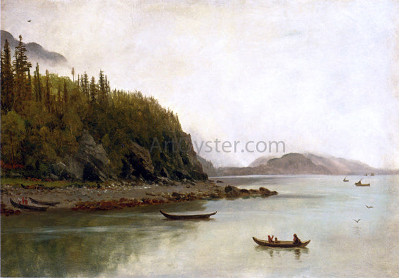  Albert Bierstadt Indians Fishing - Canvas Art Print