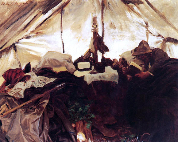  John Singer Sargent Inside a Tent in the Canadian Rockies - Canvas Art Print