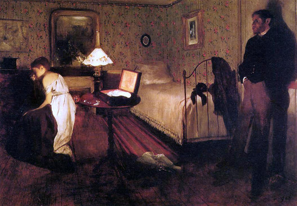  Edgar Degas Interior (also known as The Rape) - Canvas Art Print