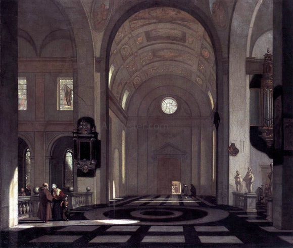  Emanuel De Witte Interior of a Baroque Church - Canvas Art Print