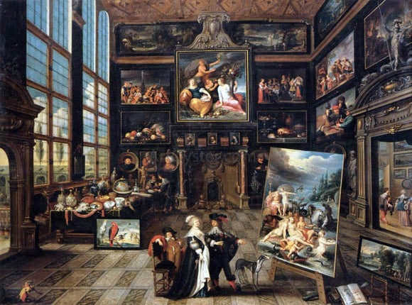  Cornelis De Baellieur Interior of a Collector's Gallery of Paintings and Objects d'Art - Canvas Art Print