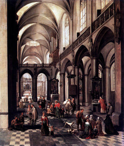  The Elder Peeter Neeffs Interior of a Flemish Church - Canvas Art Print
