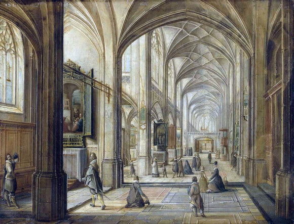  The Younger Hendrick Van  Steenwyck Interior of a Gothic Church - Canvas Art Print