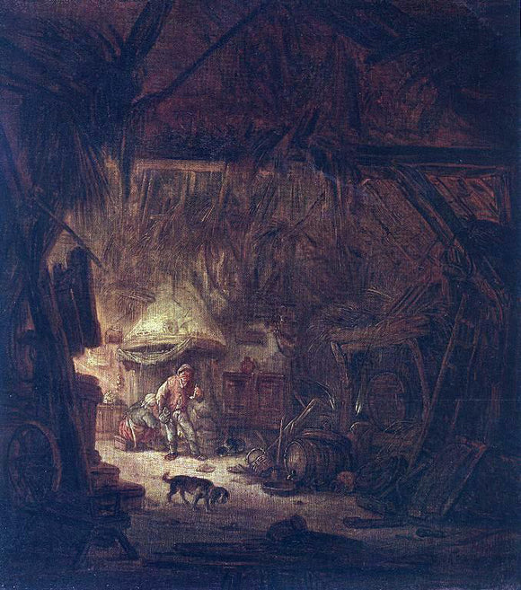  Isaac Van Ostade Interior of a Peasant House - Canvas Art Print