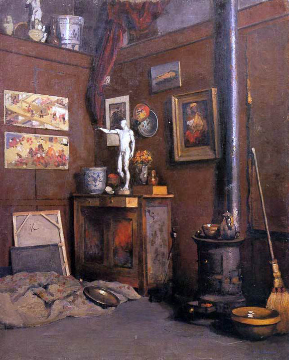  Gustave Caillebotte Interior of a Studio with Stove - Canvas Art Print