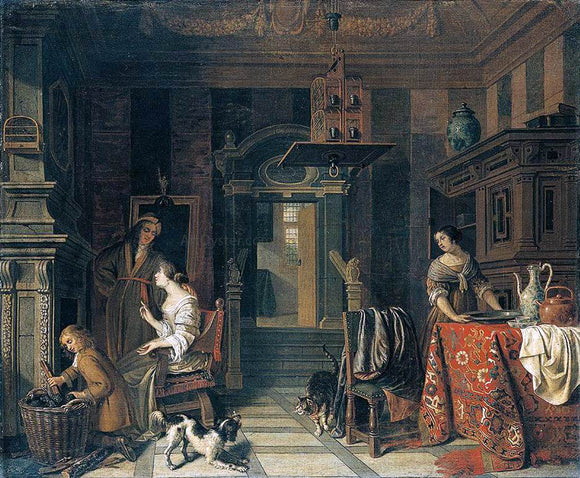  Cornelis De Man Interior of a Townhouse - Canvas Art Print
