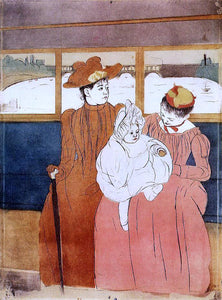  Mary Cassatt Interior of a Tramway Passing a Bridge - Canvas Art Print
