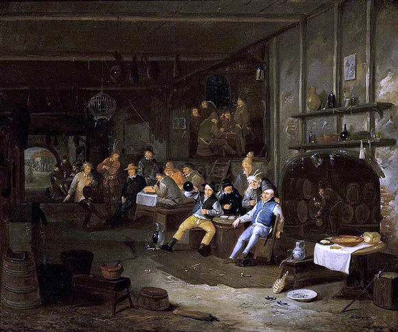  The Younger Egbert Van  Heemskerck Interior of an Inn - Canvas Art Print