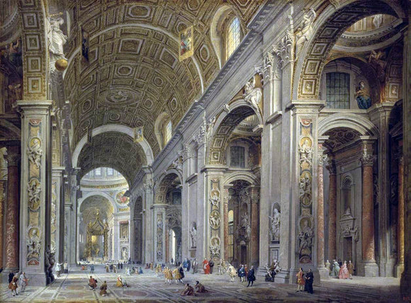  Giovanni Paolo Pannini Interior of St Peter's in Rome - Canvas Art Print