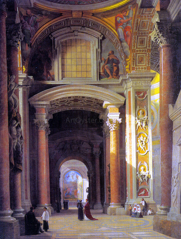  Heinrich Hansen Interior of St. Peters, Rome - Canvas Art Print