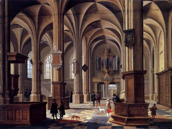  Bartholomeus Van Bassen Interior of the Cunerakerk, Rhenen - Canvas Art Print