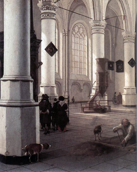  Hendrick Cornelisz Van Vliet Interior of the Nieuwe Kerk at Delft - Canvas Art Print