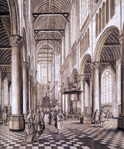  Johannes Coesermans Interior of the Nieuwe Kerk, Delft - Canvas Art Print