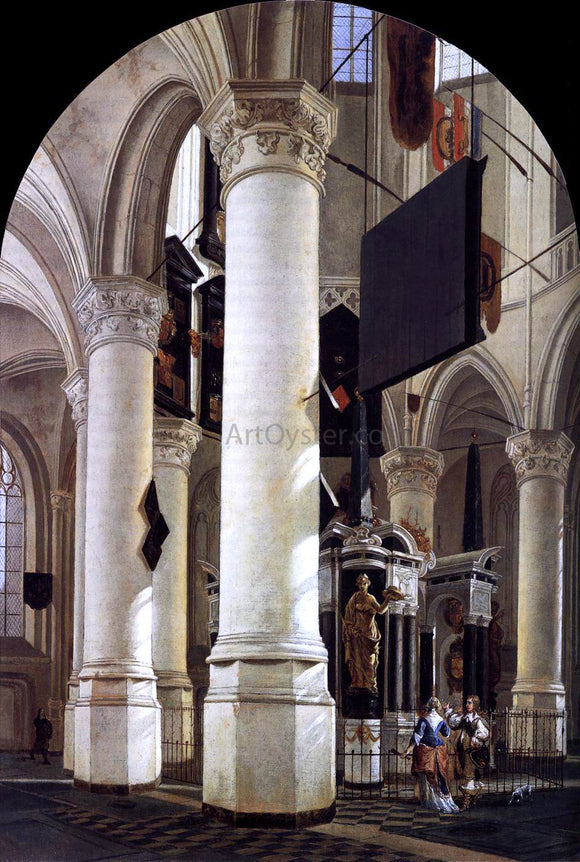  Gerard Houckgeest Interior of the Nieuwe Kerk, Delft, with the Tomb of William the Silent - Canvas Art Print