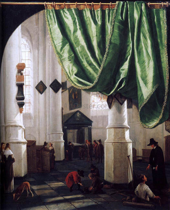  Hendrick Cornelisz Van Vliet Interior of the Oude Kerk, Delft, with the Tomb of Piet Hein - Canvas Art Print