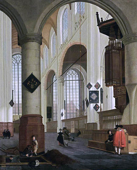  Cornelis De Man Interior of the Oude Kerk in Delft - Canvas Art Print