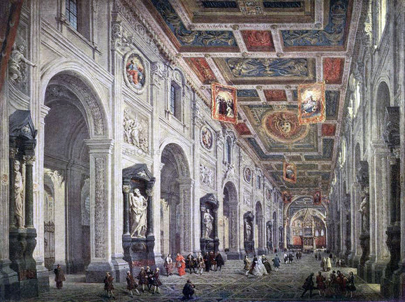 Giovanni Paolo Pannini Interior of the San Giovanni in Laterano in Rome - Canvas Art Print