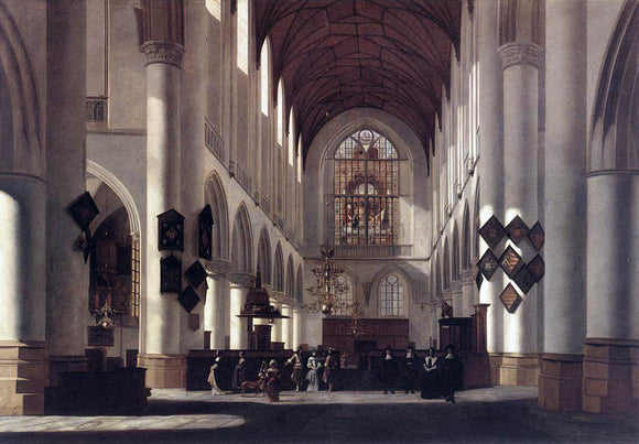  Job Adriaensz Berckheyde Interior of the St Bavo in Haarlem - Canvas Art Print