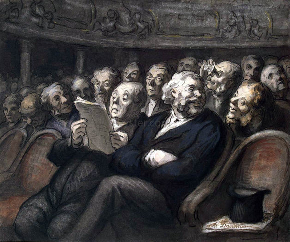  Honore Daumier Intermission at the Comedie Francaise - Canvas Art Print