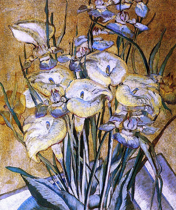  Maria Oakey Dewing Irises and Calla Lilies - Canvas Art Print