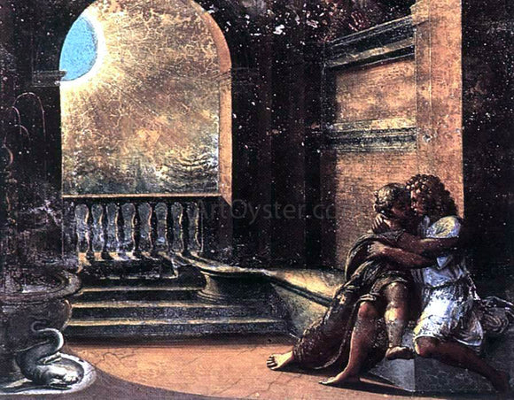  Raphael Isaac and Rebecca Spied upon by Abimelech (Loggia on the Second Floor, Palazzi Pontifici, Vatican) - Canvas Art Print