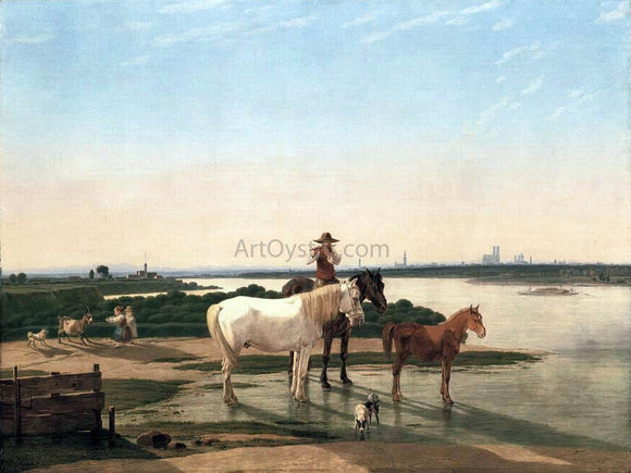 Wilhelm Von Kobell Isar Landscape near Munich - Canvas Art Print