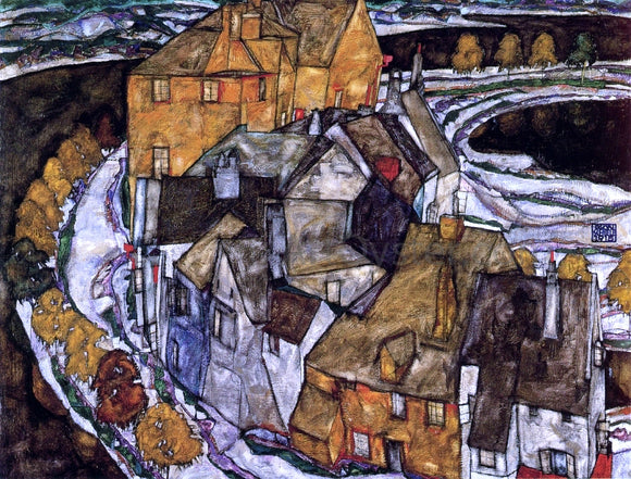  Egon Schiele Island Town (also known as Krumau Town Crescent II) - Canvas Art Print