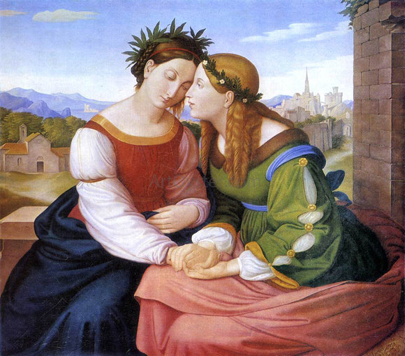  Johann Friedrich Overbeck Italia and Germania - Canvas Art Print