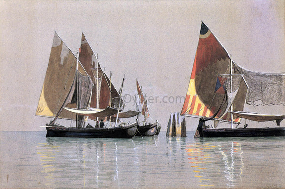  William Stanley Haseltine Italian Boats, Venice - Canvas Art Print