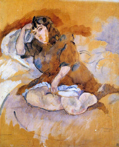  Jules Pascin Italian Girl, Seated - Canvas Art Print