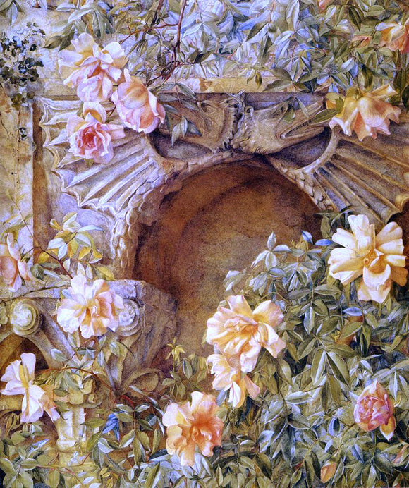  Henry Roderick Newman Italian Grotto (also known as Roses and Dragons) - Canvas Art Print