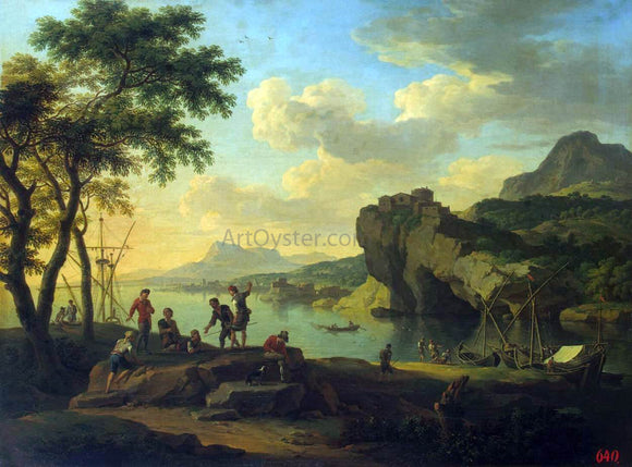  Jacob De Heusch Italian Harbour - Canvas Art Print