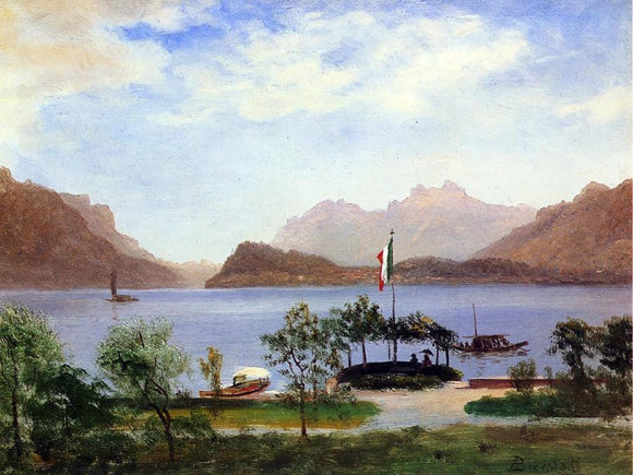  Albert Bierstadt Italian Lake Scene - Canvas Art Print