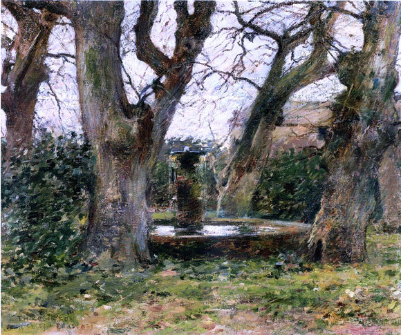  Theodore Robinson Italian Landscape with a Fountain - Canvas Art Print