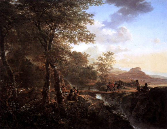  Jan Both Italian Landscape with Draughtsman - Canvas Art Print