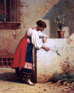  Virgil Macey Williams Italian Peasant Woman - Canvas Art Print