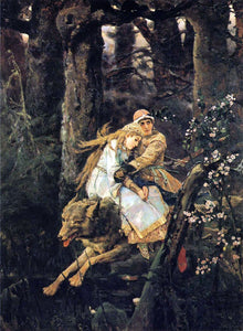  Victor Mikhail Vasnetsov Ivan Tsarevitch Riding the Grey Wolf - Canvas Art Print