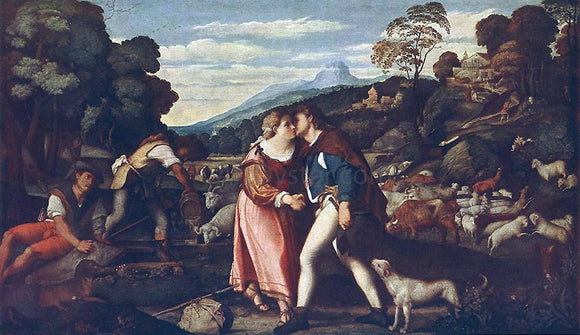  Palma Vecchio Jacob and Rachel - Canvas Art Print