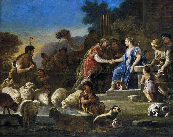  Luca Giordano Jacob and Rachel at the Well - Canvas Art Print