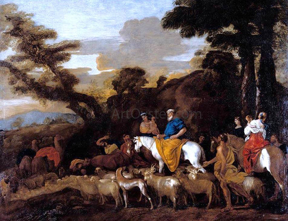 Giovanni Benedetto Castiglione Jacob Leading the Flocks of Laban - Canvas Art Print