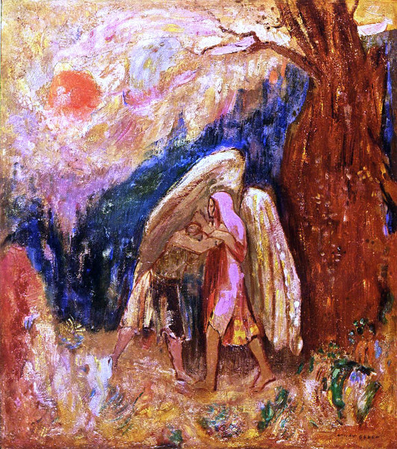  Odilon Redon Jacob Wrestling with the Angel - Canvas Art Print