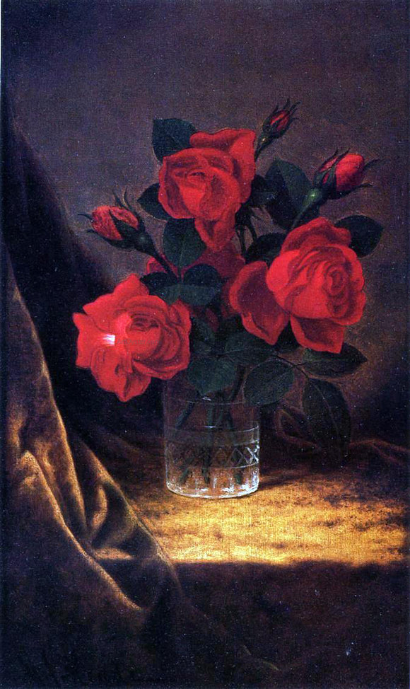  Martin Johnson Heade Jaqueminot Roses - Canvas Art Print